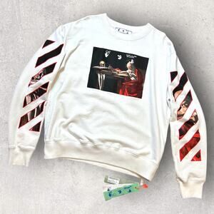 Off-White Caravaggio Crewneck 'White/Red' Men's XL 2021 Collection EUC!